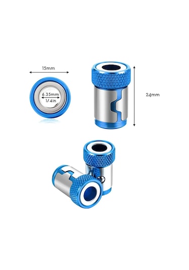 6134x3 Bits Uçlar İçin Mıknatıslı Vida Tutucu Halka 24 Mm 3 Adet