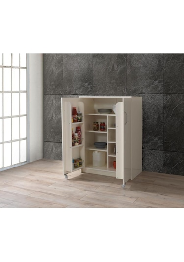 Çok Amaçlı 2 Kapaklı Mutfak Erzak Kiler Dolap 88x52x120cm