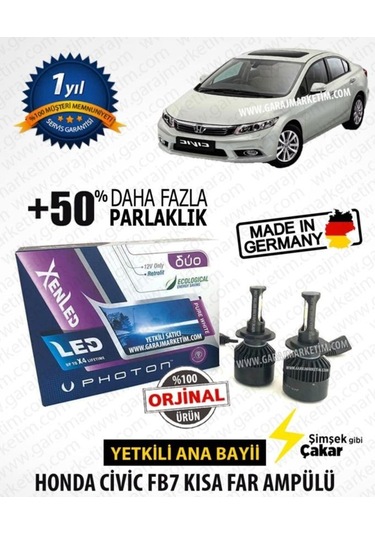 Duo Led Xenon - Honda Civic Fb7 Kısa Far