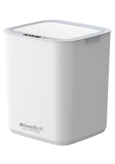 Greentech Sensörlü Şarjlı 22 Litre Çöp Kovası Şarj Edilebilir Lityum Pilli / Gt-sc05b Beyaz