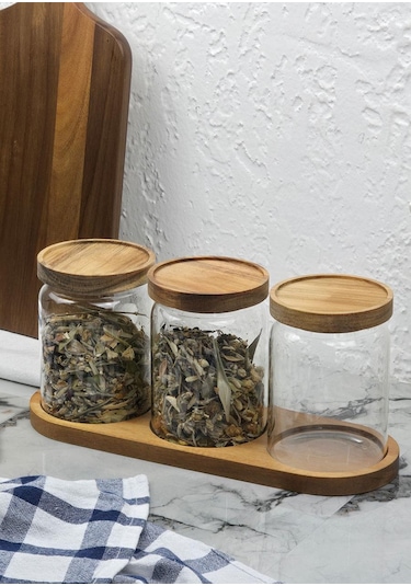 Akasya 3lü Kavanoz Seti - Cam Kavanoz Takımı - 3x600 Ml