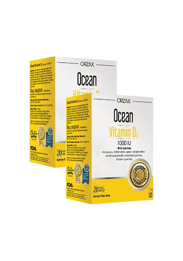 Ocean Vitamin D3 1000 IU Sprey 20 ML 2 Adet