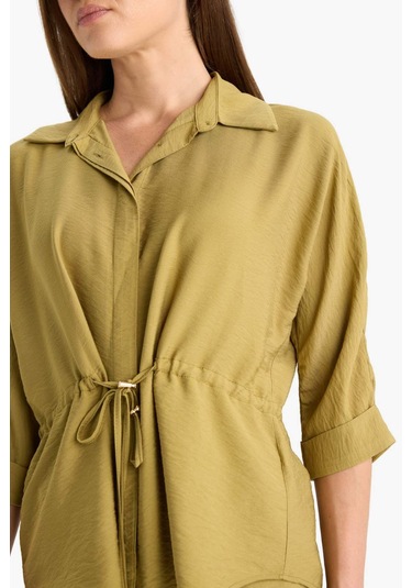 Defacto Beli Lastikli Uzun Kollu Gömlek F4972ax25aukh255 Haki