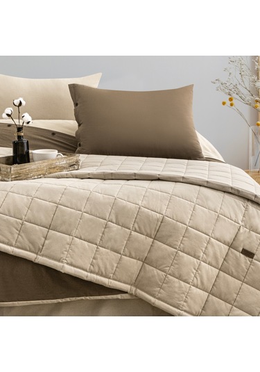 Schafer Home Soft Yatak Örtüsü Nevresim Seti 5 Parça-bej Bej