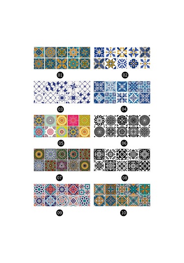 Reedark "su Yapışkanlı Pvc Duvar Çıkartması - Su Geçirmez, Yağ Dayanıklı, Çizilmeye Karşı Dayanıklı Dekorasyon 10x10cm " Çok Renkli