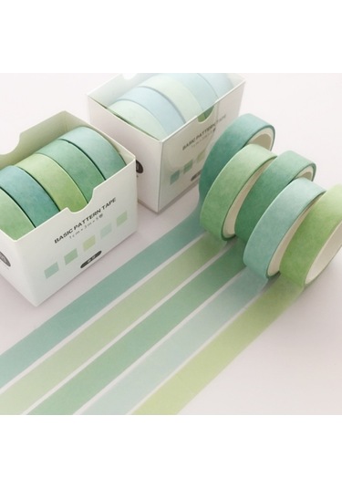 Cbtx 5 Rulo / Kutu 3 M Washi Dıy Dekorasyon El Kitabı Bant Seti, Renk: Bahar Tomurcuğu
