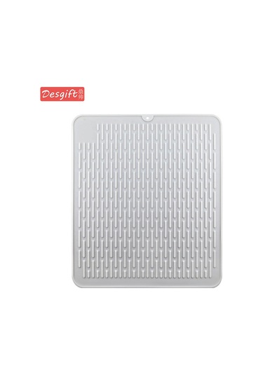 Tenfowee Büyük Boy Mutfak Silikon Sulama Pedı - Yemek Takımı Kurutma Matı - Lavabo Islak Yere Dirençli - Beyaz Beyaz