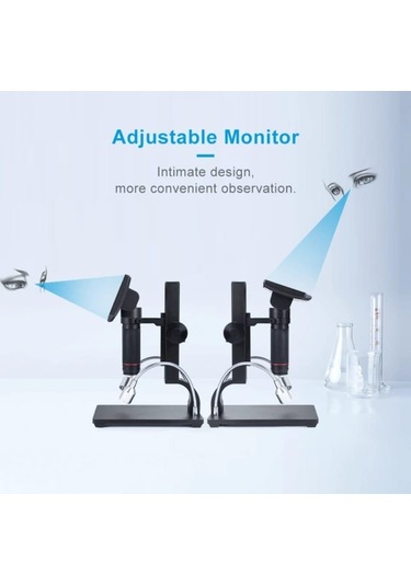 Dijital 12mp Hd/av Mikroskop Uzun Ayaklı Usb Kumandalı Endüstriyel 5 İnc Ekran Pcb Tamir Lehimleme Mikroskop