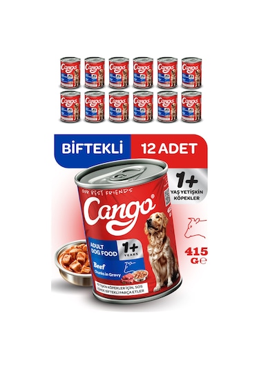 Cango Yaş Yetişkin Köpek Maması Etli 415gr 12li