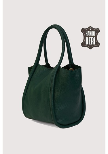 Hakiki Deri Kadın Organizerlı El Çantası Yeşil Smr9206-2 Yeşil