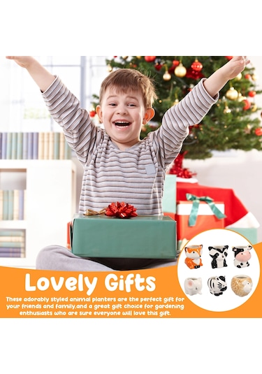 6 Adet Seramik Mini Ekici Sevimli Karikatür Hayvan Etli Tencere