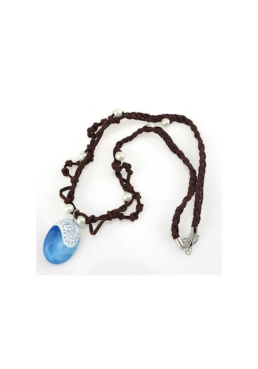 Doğal Taş Görünümlü Çok Şık Kadın Kolye Beyaz