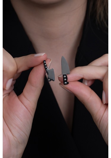 Takı Dükkanı  Chef Küçük Boy 1 Satır 1 Bıçak Çelik Küpe Çifti Mse21 Çok Renkli