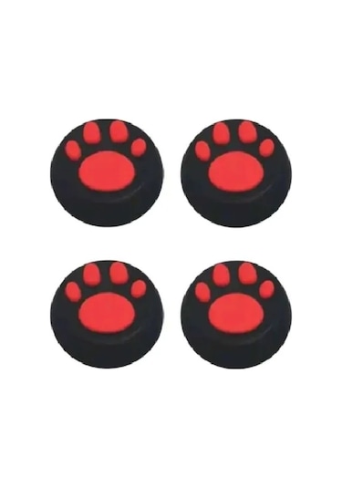 Nintendo Switch/switch Oled /switch Lite Uyumlu 3d Analog Koruyucu Silikon Kırmızı Pati