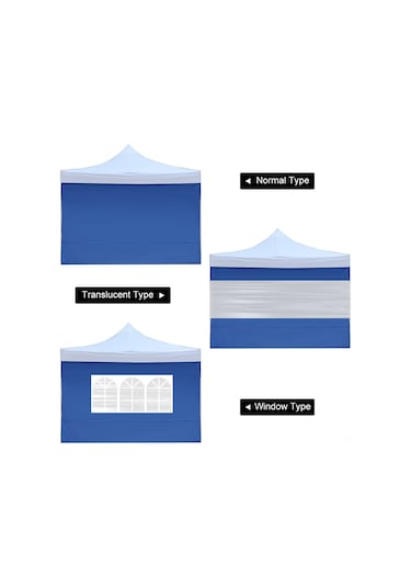 Yifomall Mavi Şeffaf 3m Tente Çevre Örtüsü - Güneşten Koruma - 210d Oxford Malzeme - 3x1.9m Boyut Mavi