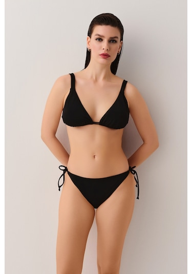 Suwen İnce Bağcıklı Bikini Alt Sbn25991012 Siyah