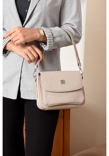Just Polo Yeni Sezon Kolon Askılı 4 Bölmeli Kadın Omuz Çantası Ve Cüzdan Kombini Pbu217402 Taş