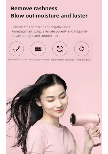 Lixiaqu01 Pink Yeni Kablosuz Saç Kurutma Makinesi Yüksek Rüzgar