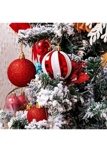 Pazly Yeşil 40 Adet Noel Topu Ağacı Süsü, Yıldızlı Kolye, Hediye Kutusu, Ev Dekoru Yeşil