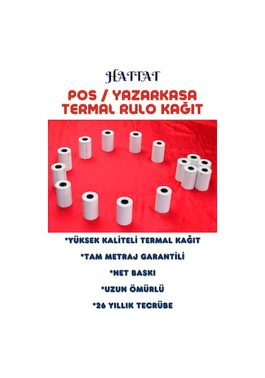 Hattat Termal Pos Rulo 10 Adet Rulo 56 MM x 25 M