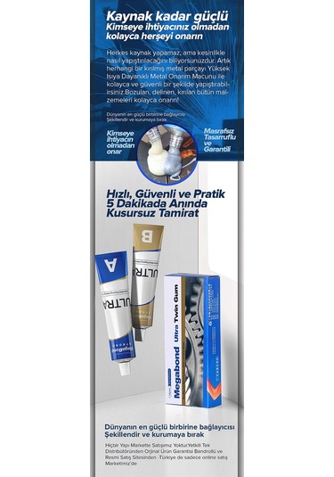 Megabond Kaynak Yapılmış Gibi Birleştiren Yapıştırıcı Tekli