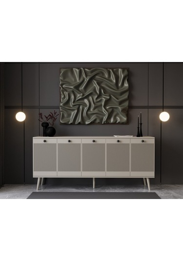 Melura Konsol 180 Cm %100 Mdf Lake Ahşap Ayaklı Kumtaşı