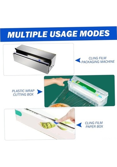 Fortunelane 4'lü Tekrarlı Kullanım Plastik Folyo Kesici Kutusu - Çift Yönlü Otomatik Yapışkan - 13 İnç Folyo Rolle Uyumlu - Mutf Mavi