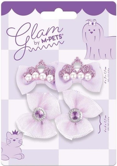 M-pets Glam Fiyonklu Kedi Ve Köpekler İçin Aksesuar Toka Mor Mor