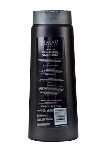 Simav Synaus Erkeklere Özel Kestane Özlü ve Termal Sulu Şampuan 500 ML