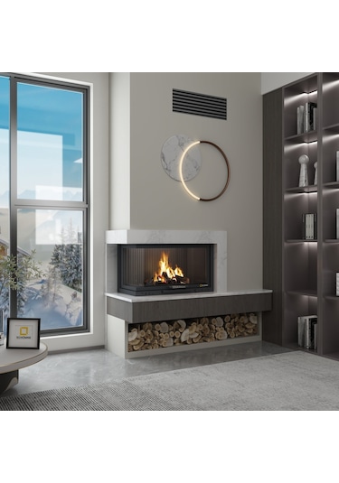 Schömne Elegance Asansörlü Çelik Şömine Haznesi Sol Açık 160 Lık