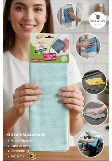 3 Lü Mikrofiber Yüksek Kaliteli Temizlik Bezi Çok Renkli