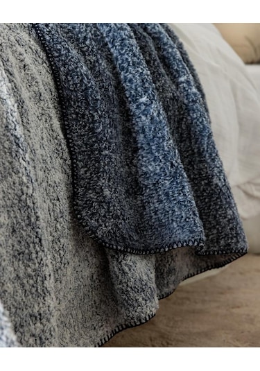 Madame Coco Nord Çift Kişilik Sherpa Battaniye İndigo Indigo