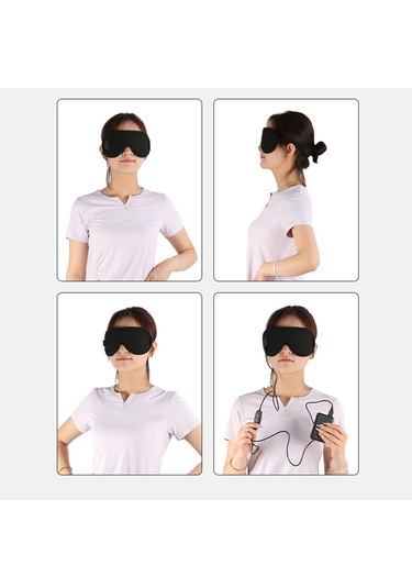 Lichen Isıtmalı Göz Maskesi, Usb Elektrikli Göz Sıkıştırmalı Siyah