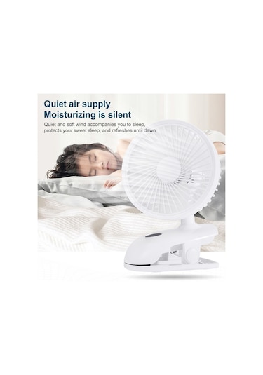 Led Ekranlı F601 Çok Fonksiyonlu Klipsli Elektrik Fan Blue