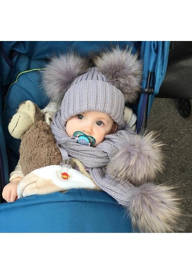 Geeksen Kış Çocukları İçin Yumuşak Akrilik Örgü Eşarp, Pom Pom Detaylı, Isınır Ve Şık, 110 Cm Uzunlukta Beyaz