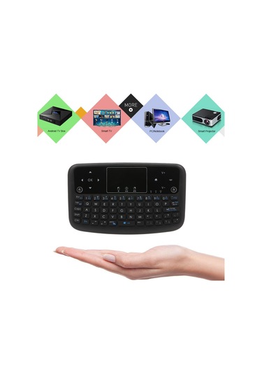 Springsun Klavye A36 Mini Kablosuz Klavye 2.4ghz Air Mouse Şarj Edilebilir Dokunmatik Klavye