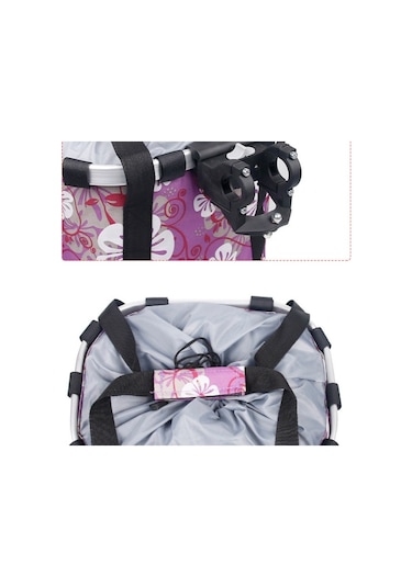 Alüminyum Bisiklet Katlanabilir Ön Gidon Sepet Çanta 001