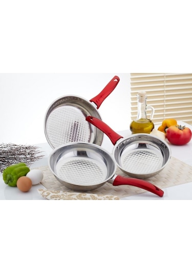 Gülsan Jasmin 3 Parça Çelik Tava Seti 3 Parça Set