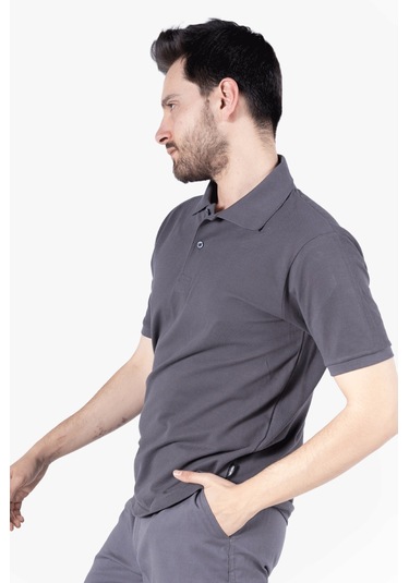 Polo Yaka T-shirt Antrasit Gri