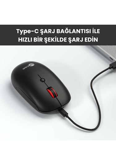 Lecoo WS211 Kablosuz 1600DPI 6 Tuşlu Çift Modlu Şarj Edilebilir Optik Mouse