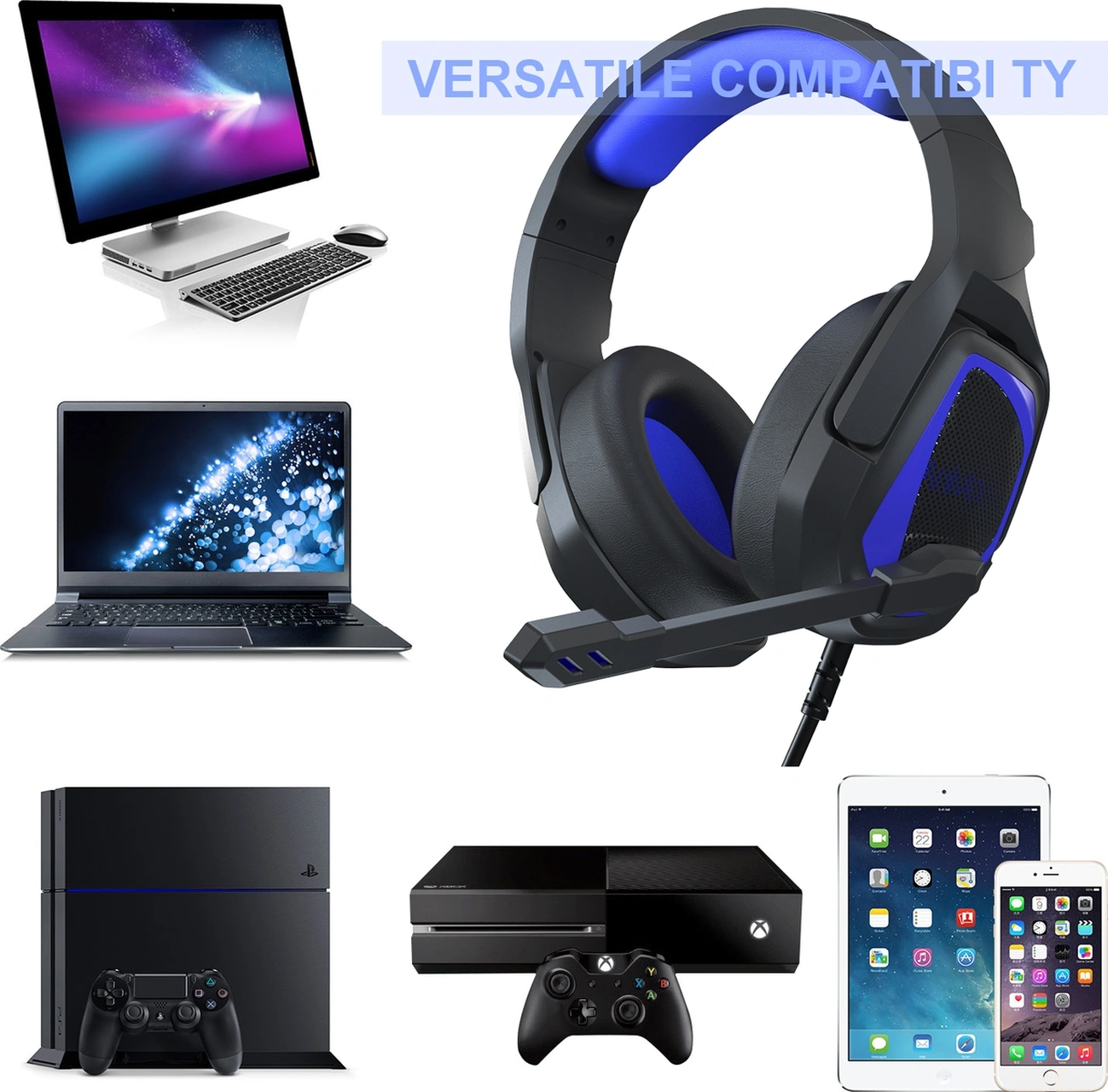 Sones Sades Mh602 3,5 Mm Fişli Kablolu E-spor Oyun Kulaklığı, Geri Çekilebilir Mikrofon, Kablo Uzunluğu: 2,2 M