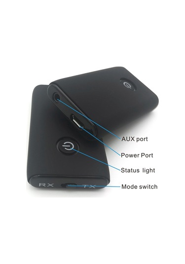 Neevoyu Bluetooth 5.0 Alıcı-verici Çift Fonksiyonlu Adaptör, 3.5mm Ses Portu, 10m Mesafe, 6 Saat Çalma Süresi, Tv-bilgisayar Hoparlör Uyumlu, Plug&play