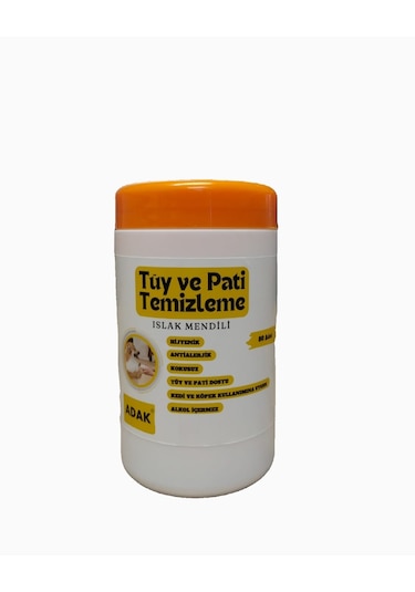 Adak Tüy ve Pati Temizleme Islak Mendili 80'li