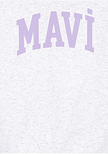 Mavi - Mavi Logo Baskılı Kapüşonlu Gri Sweatshirt 7610035-85438 Gri