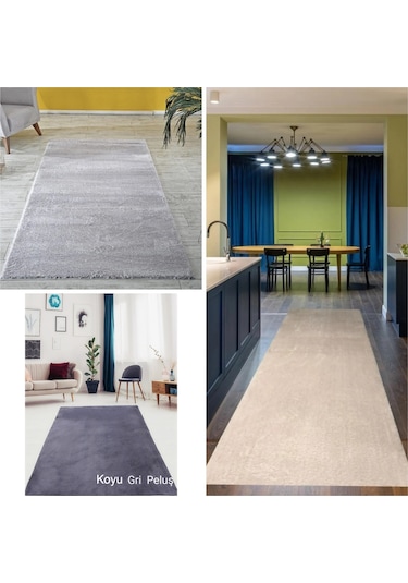 Arbese Peluş Halı Kaymaz Tabanlı Yolluk Post Halı Yumuşak Yapı