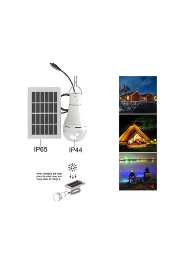 Qingmipy "20 Led Güneş Enerjili Taşınabilir Lamba - 3 Parlaklık Modu, 1500mah Pil, Ip65 Su Geçirmez, Kamp & Acil Durum Aydınlatması" Diğer