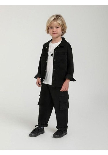 Erkek Bebek Yumuşak Dokulu Esnek Kumaş Ceket-15603 Siyah