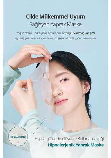 Hassas Ciltlere Nemlendirici Yaprak Maske Goodal Houttuynia Cordata Hyaluron Soothing Jelly Mask