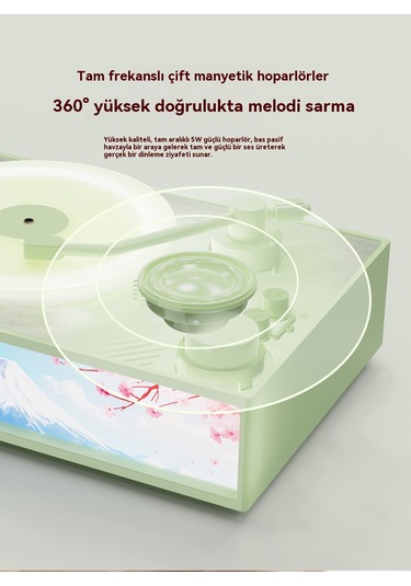 Premium Aromaterapi Vinil Bluetooth Hoparlör-beyaz