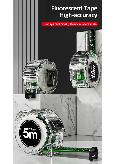 Kosona 7.5m 25mm Yüksek Hassasiyetli Metre Çevre, Flores Çift Taraflı Bant, Cam Gövde, Metal Eksen, Kırılmaya Dayanıklı, Çok Amaçlı Kullanım